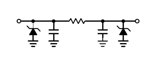 图1：新型滤波器单元结构（串联电阻为100欧姆，线电容为20pF）