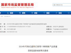 市场监管总局通报2024年可移式通用灯具等17种网售产品质量国家监督抽查情况